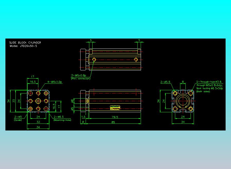滑块气缸旋转夹持气缸2D-JTD20x50-S