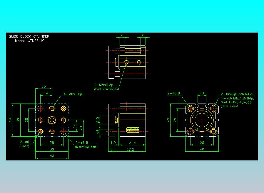 滑块气缸旋转夹持气缸2D-JTD25x10