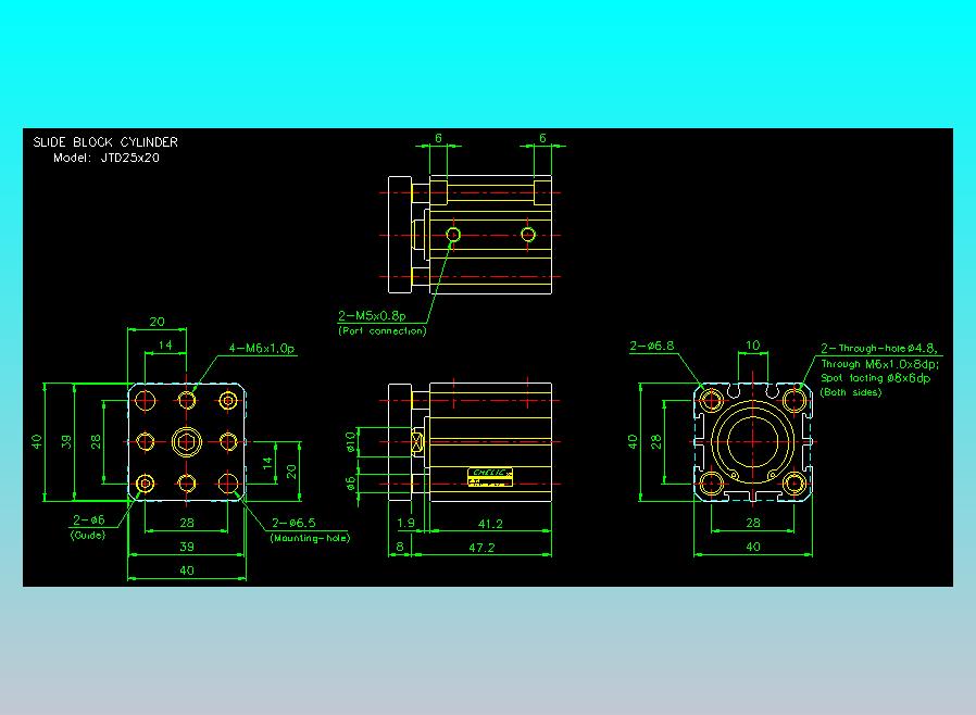 滑块气缸旋转夹持气缸2D-JTD25x20
