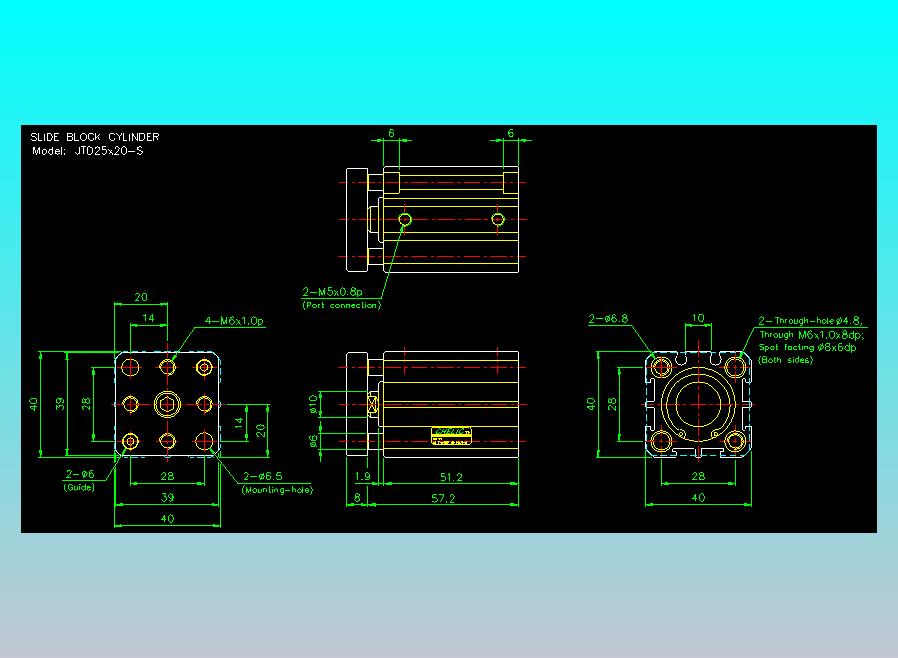 滑块气缸旋转夹持气缸2D-JTD25x20-S
