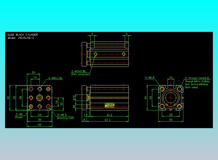 滑块气缸旋转夹持气缸2D-JTD25x30-S