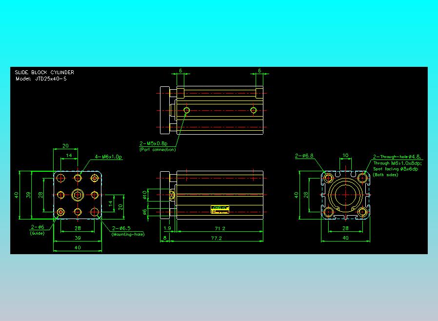 滑块气缸旋转夹持气缸2D-JTD25x40-S