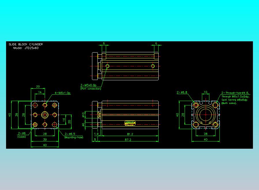 滑块气缸旋转夹持气缸2D-JTD25x60