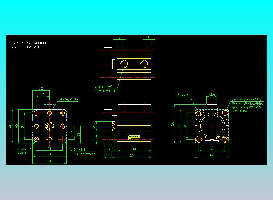 滑块气缸旋转夹持气缸2D-JTD32x10-S