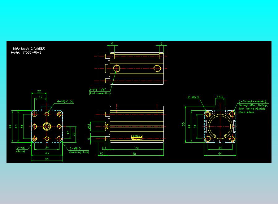 滑块气缸旋转夹持气缸2D-JTD32x40-S