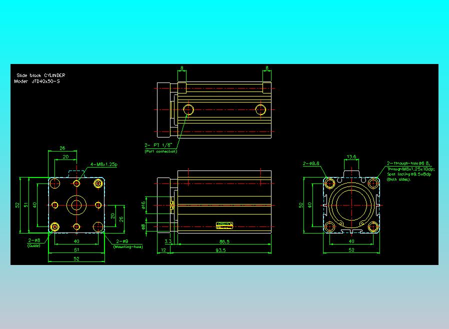 滑块气缸旋转夹持气缸2D-JTD40x50-S