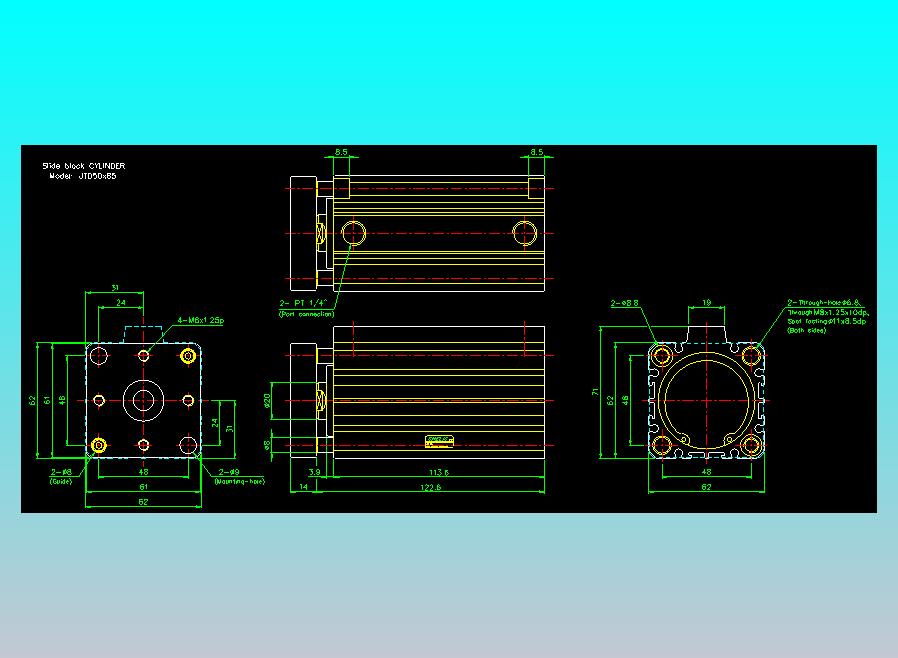 滑块气缸旋转夹持气缸2D-JTD50x85