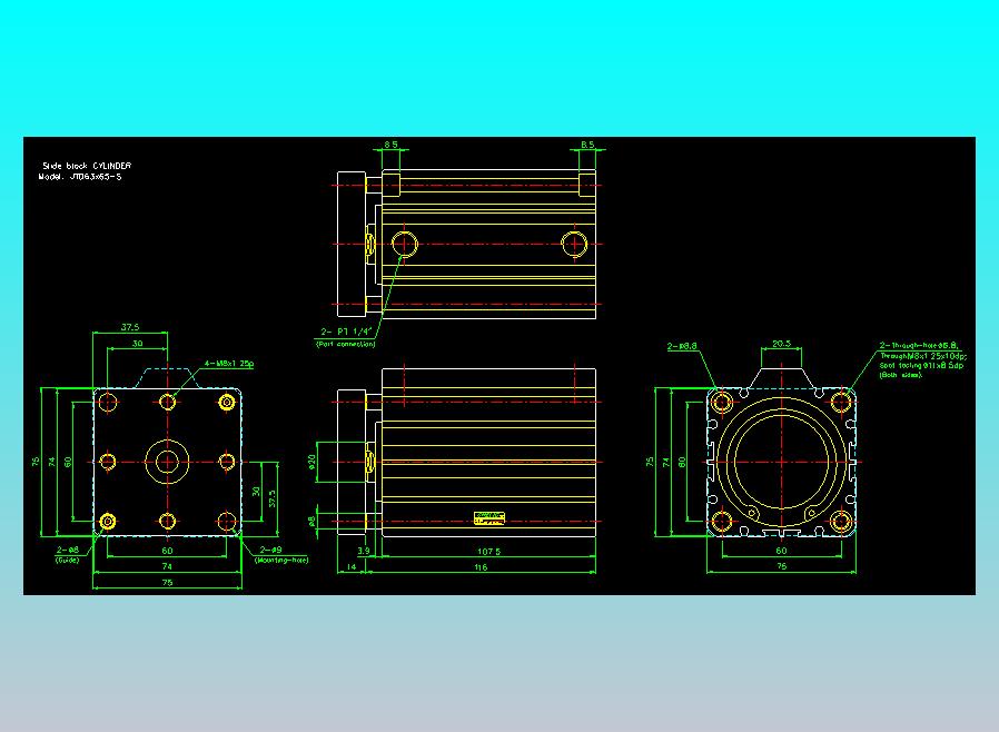 滑块气缸旋转夹持气缸2D-JTD63x65-S
