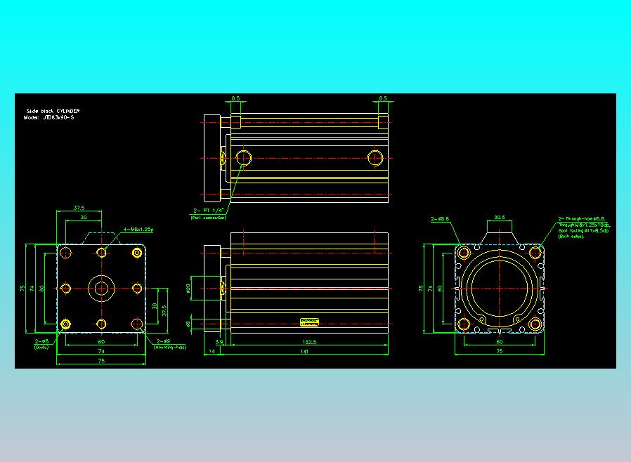滑块气缸旋转夹持气缸2D-JTD63x90-S