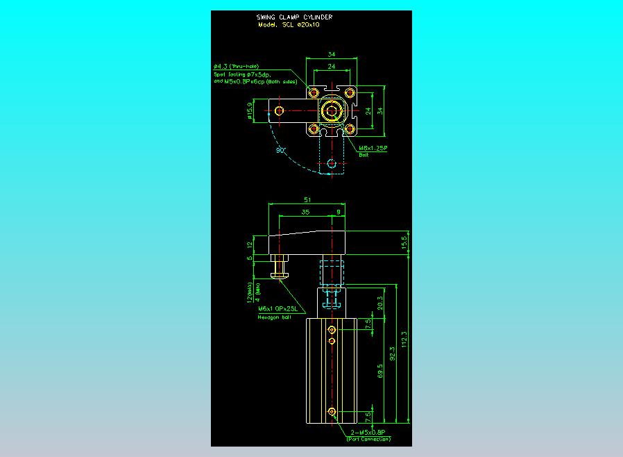滑块气缸旋转夹持气缸2D-SCL20x10