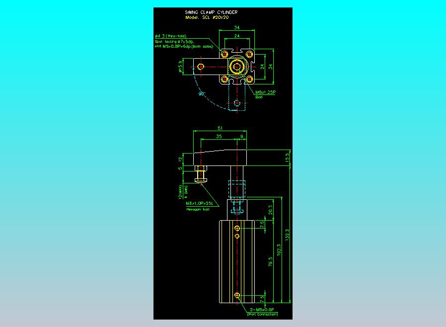 滑块气缸旋转夹持气缸2D-SCL20x20