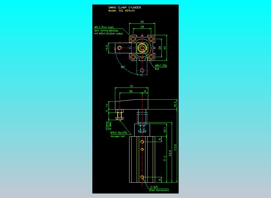 滑块气缸旋转夹持气缸2D-SCL25x10