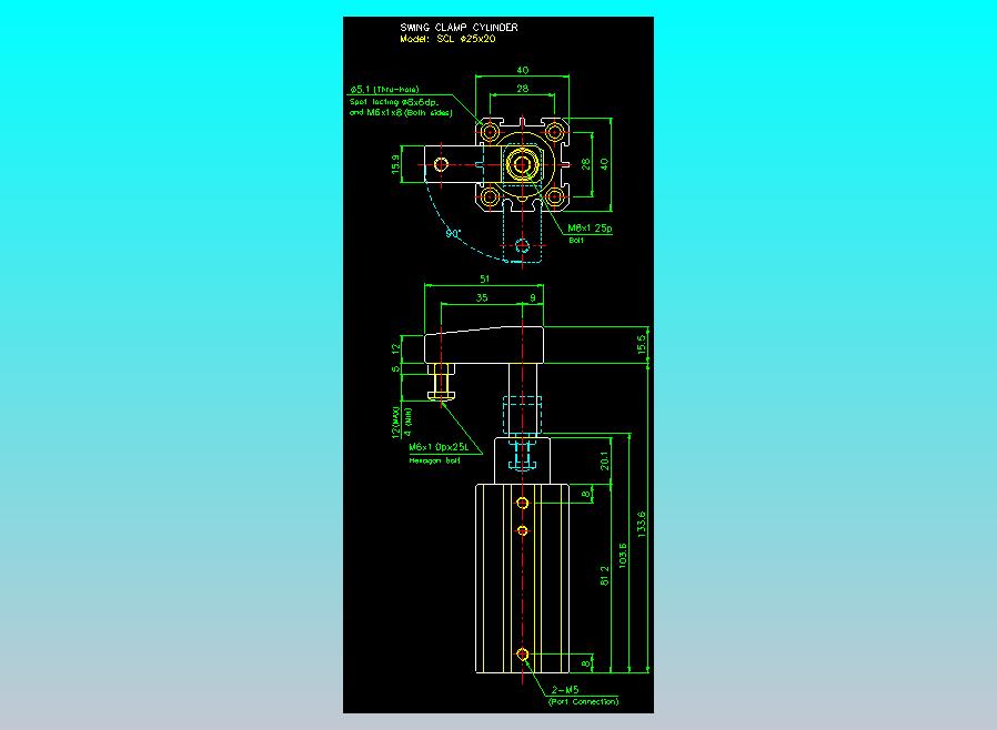 滑块气缸旋转夹持气缸2D-SCL25x20