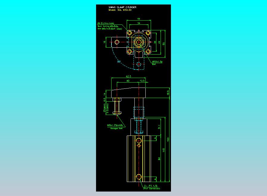 滑块气缸旋转夹持气缸2D-SCL32x20