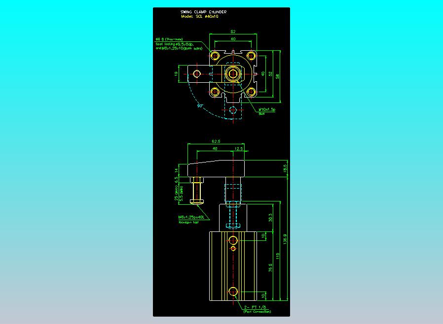滑块气缸旋转夹持气缸2D-SCL40x10