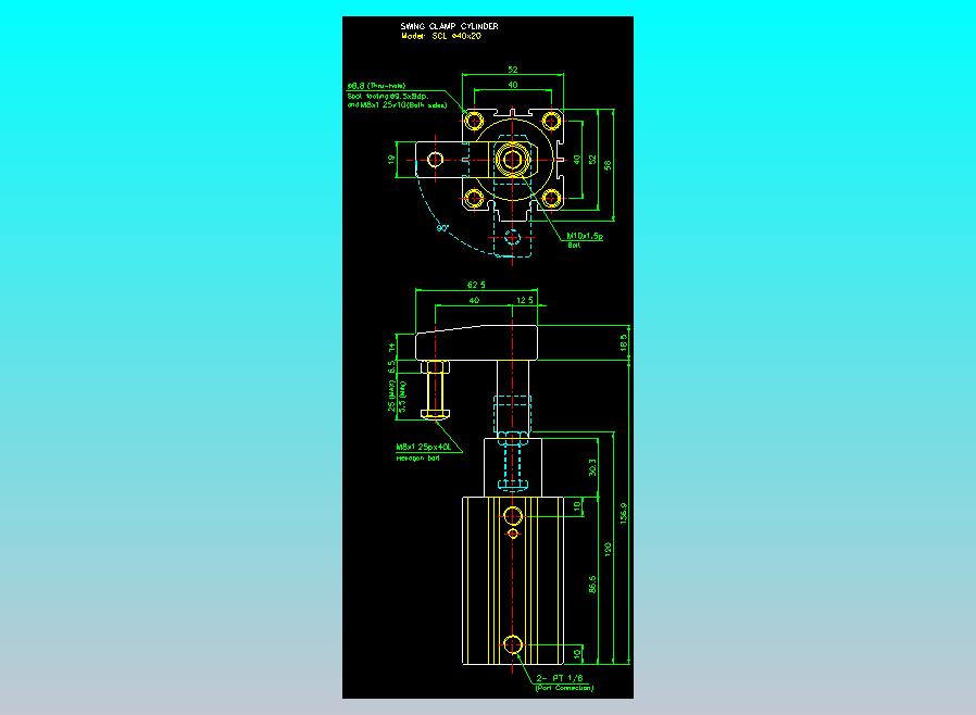 滑块气缸旋转夹持气缸2D-SCL40x20