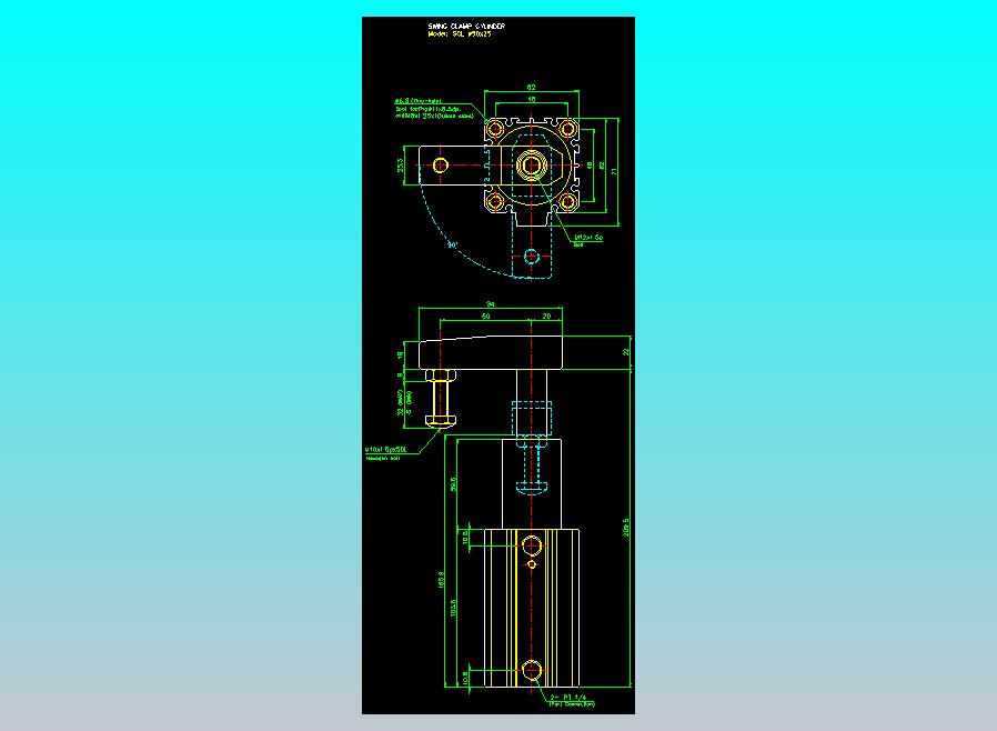 滑块气缸旋转夹持气缸2D-SCL50x25