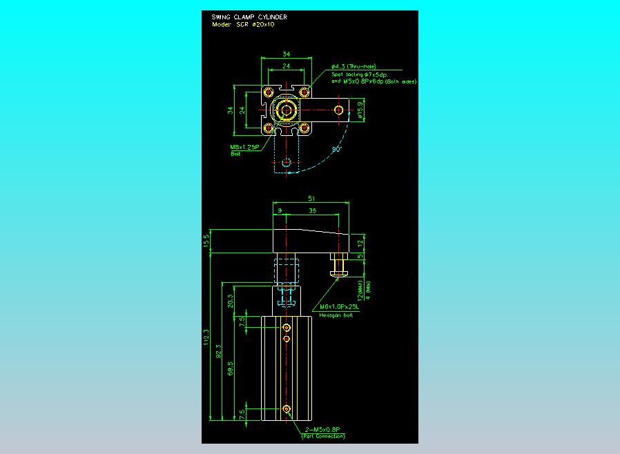 滑块气缸旋转夹持气缸2D-SCR20x10