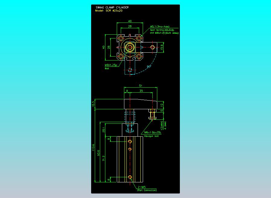 滑块气缸旋转夹持气缸2D-SCR25x10