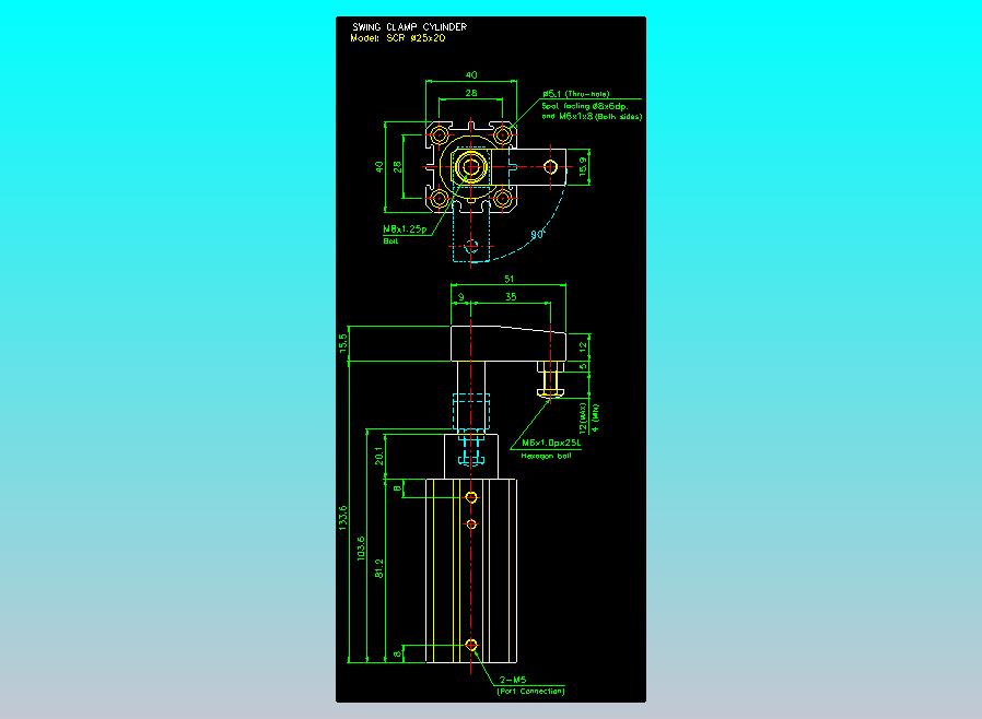 滑块气缸旋转夹持气缸2D-SCR25x20