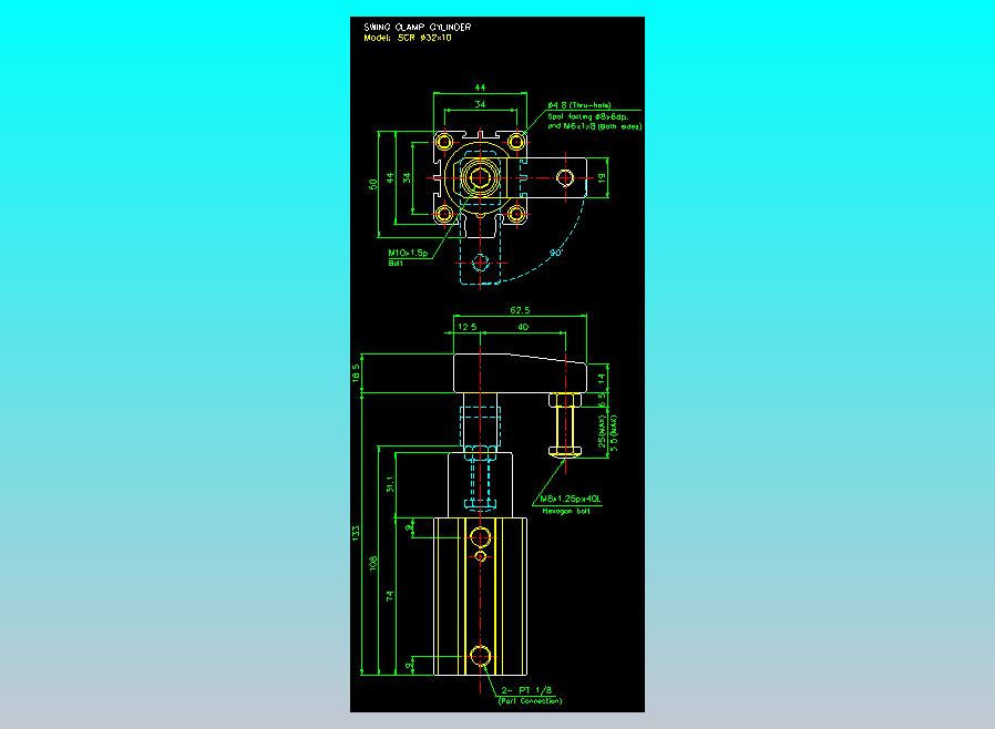 滑块气缸旋转夹持气缸2D-SCR32x10