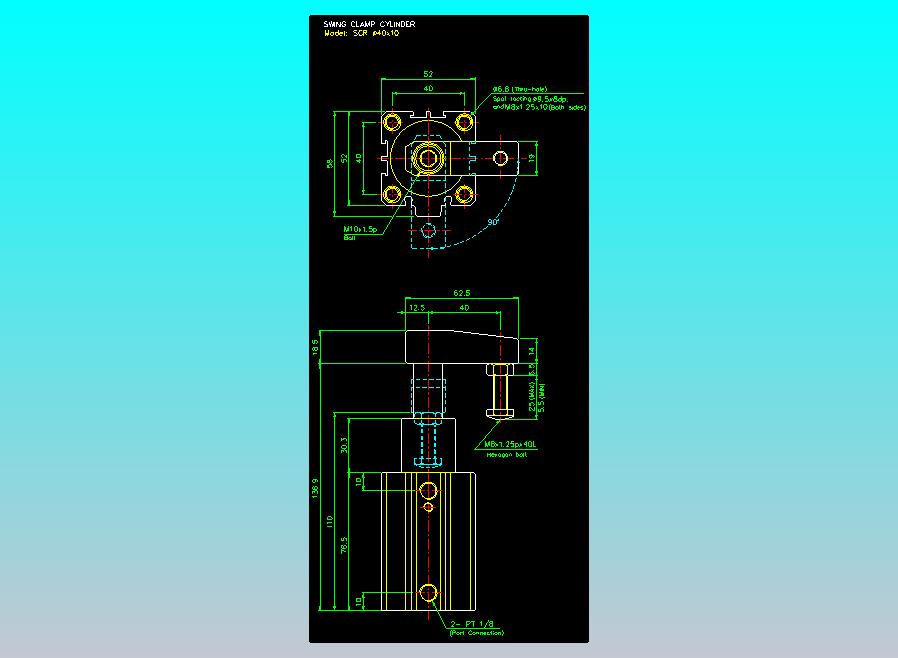 滑块气缸旋转夹持气缸2D-SCR40x10