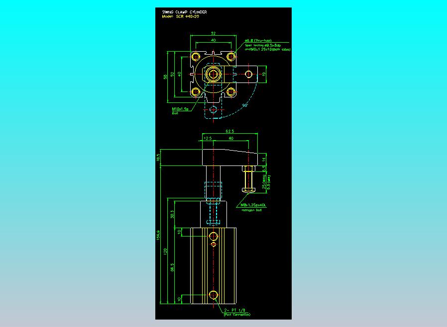 滑块气缸旋转夹持气缸2D-SCR40x20