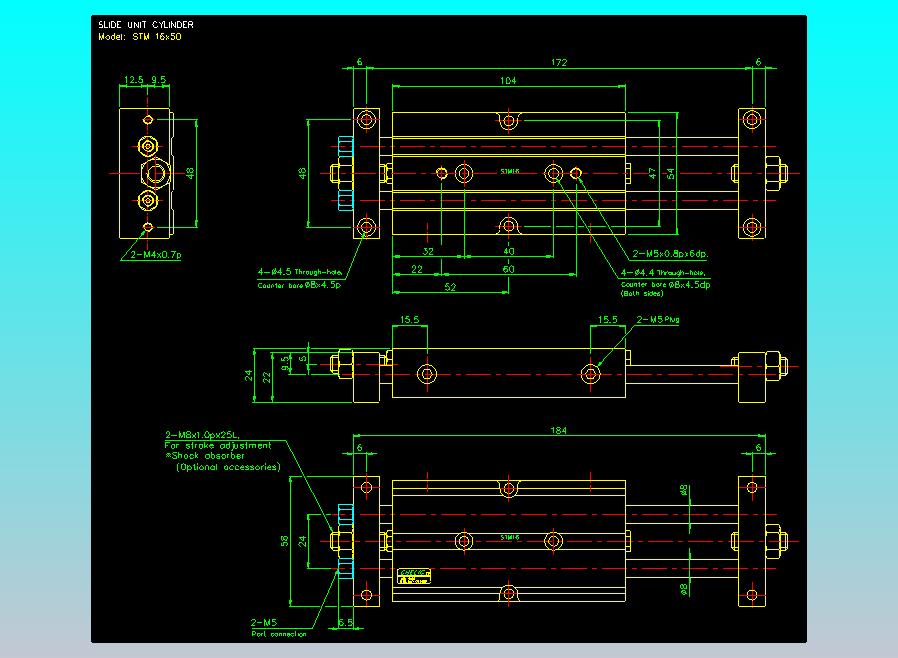 滑台气缸  双轴滑台气缸2D-STM16x50