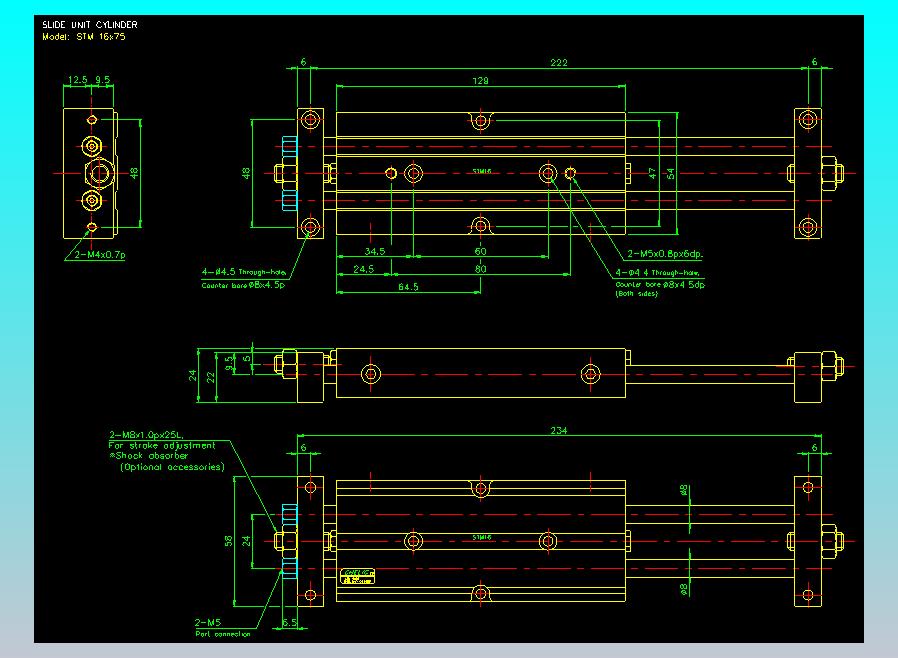 滑台气缸  双轴滑台气缸2D-STM16x75