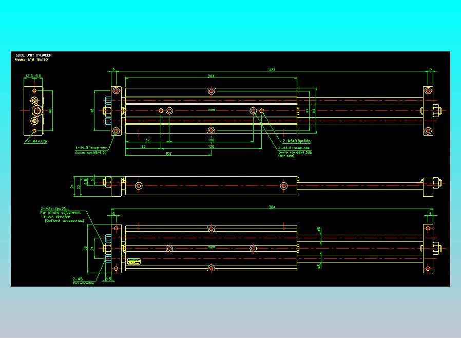 滑台气缸  双轴滑台气缸2D-STM16x150