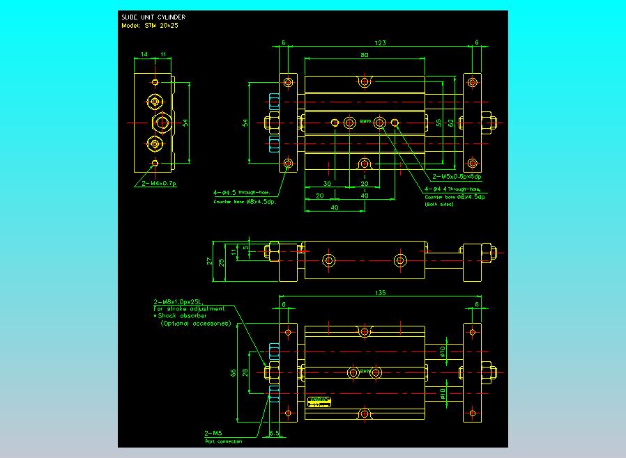 滑台气缸  双轴滑台气缸2D-STM20x25