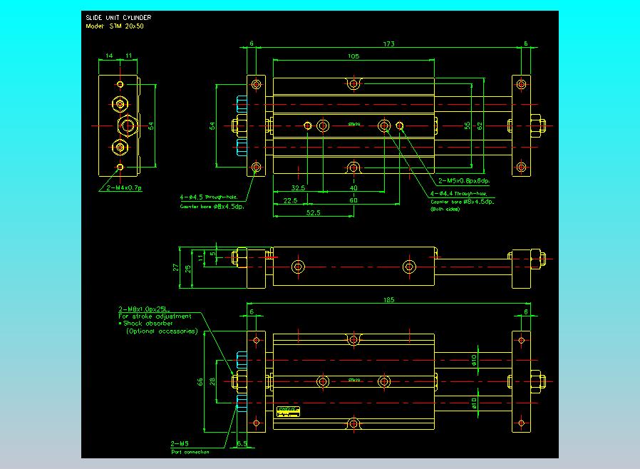滑台气缸  双轴滑台气缸2D-STM20x50