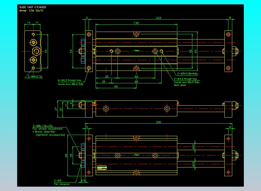 滑台气缸  双轴滑台气缸2D-STM20x75