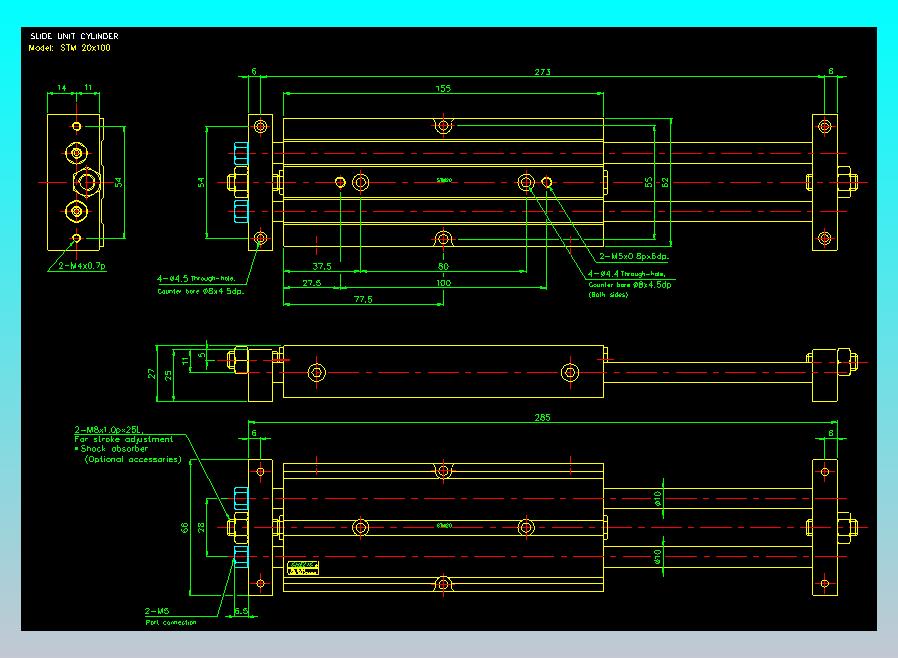 滑台气缸  双轴滑台气缸2D-STM20x100