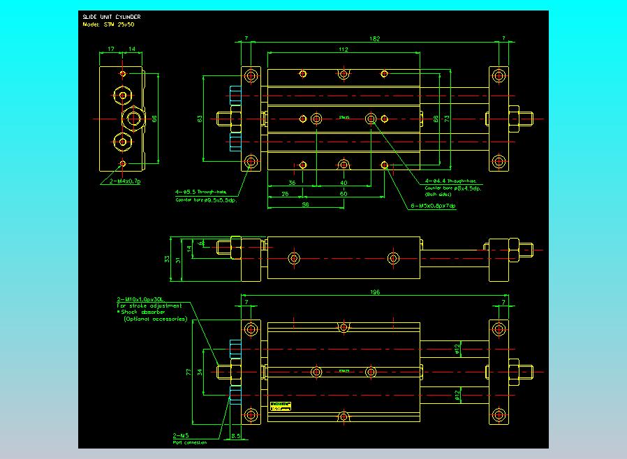 滑台气缸  双轴滑台气缸2D-STM25x50