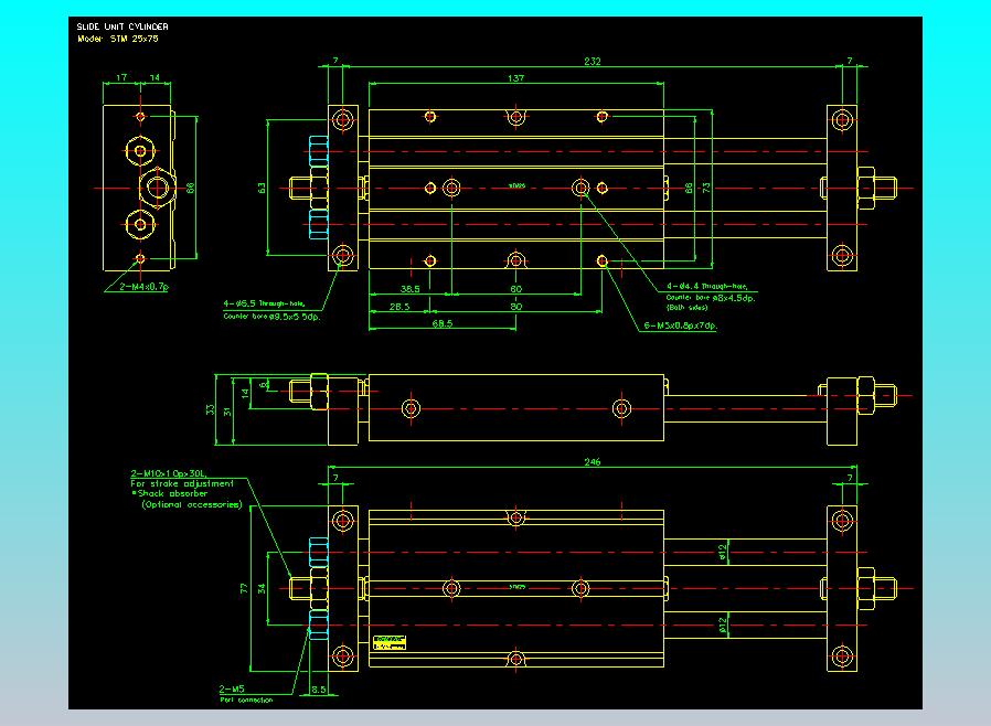 滑台气缸  双轴滑台气缸2D-STM25x75