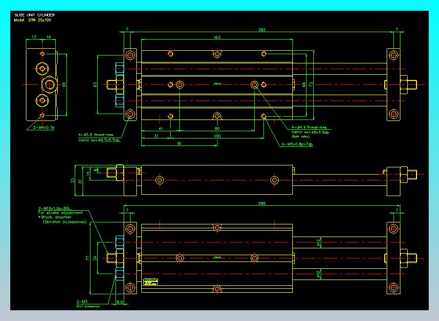 滑台气缸  双轴滑台气缸2D-STM25x100