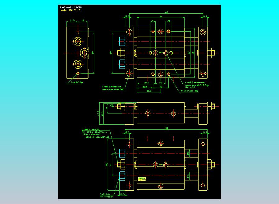 滑台气缸  双轴滑台气缸2D-STM32x25