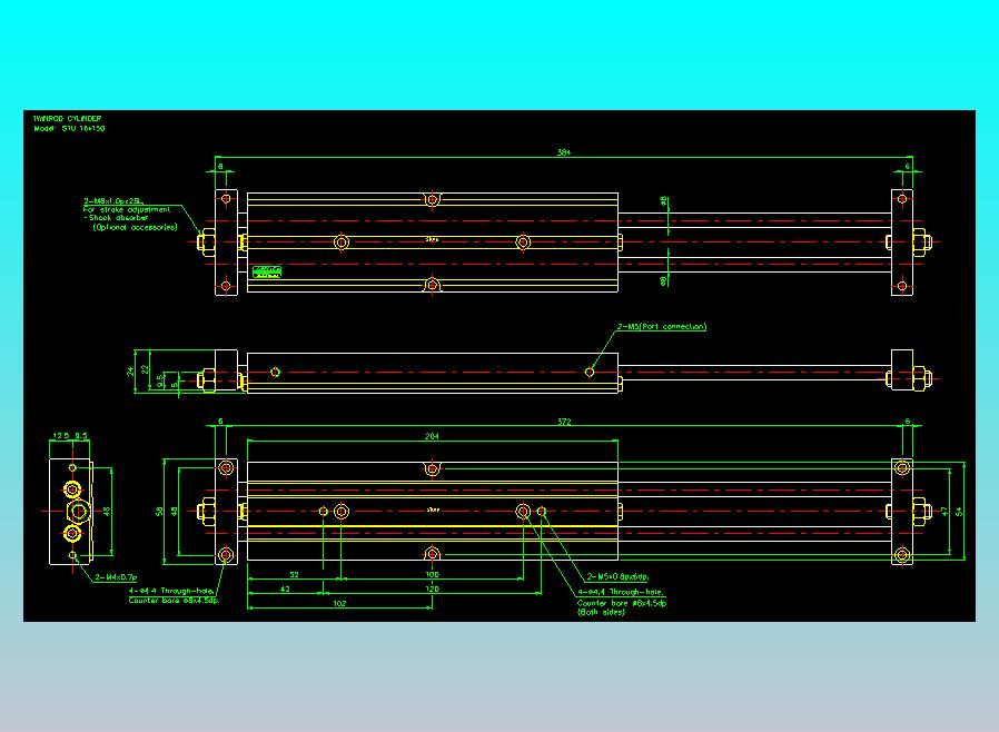 滑台气缸  双轴滑台气缸2D-STU16x150