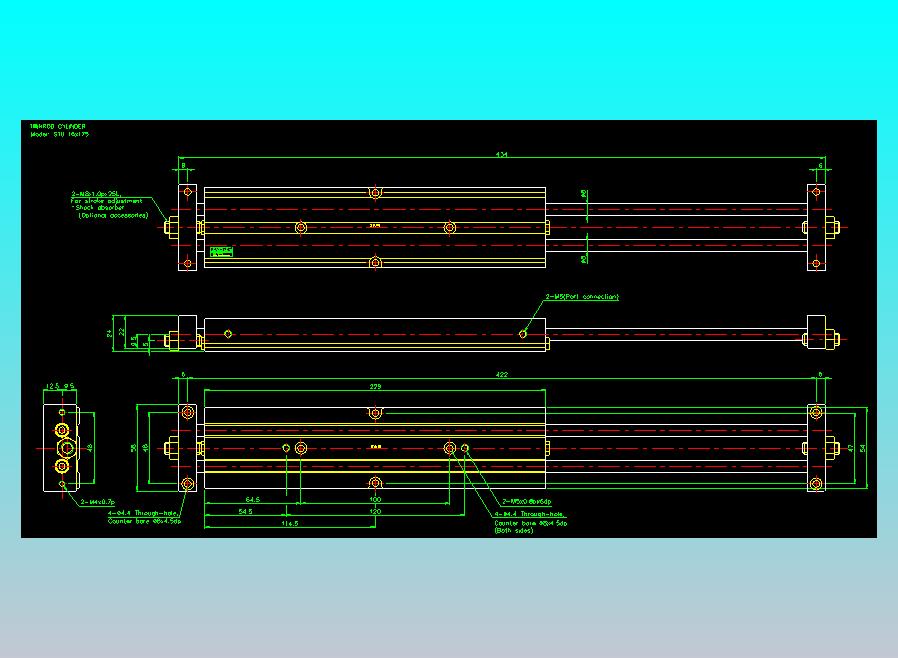 滑台气缸  双轴滑台气缸2D-STU16x175