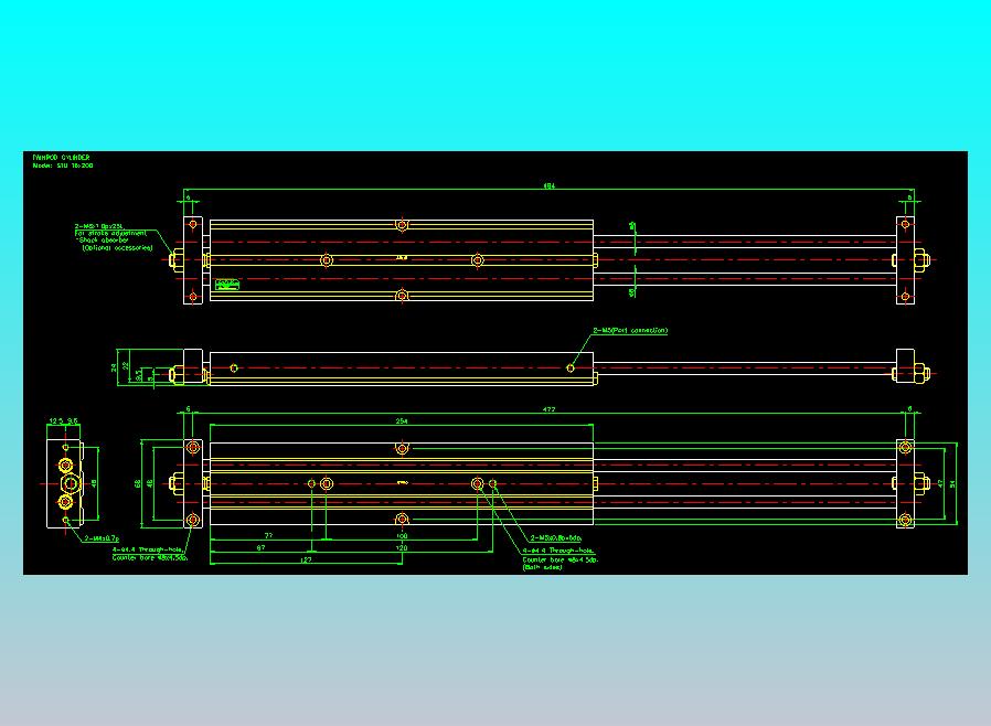 滑台气缸  双轴滑台气缸2D-STU16x200