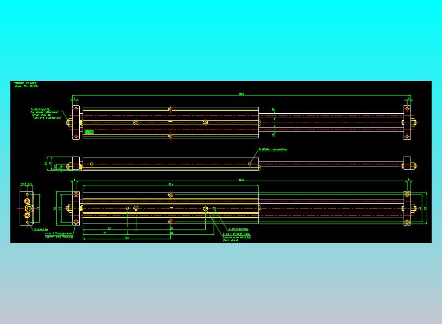 滑台气缸  双轴滑台气缸2D-STU16x250