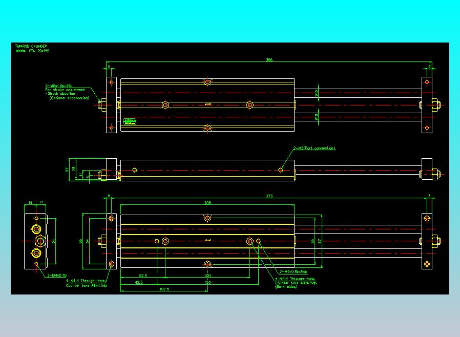 滑台气缸  双轴滑台气缸2D-STU20x150
