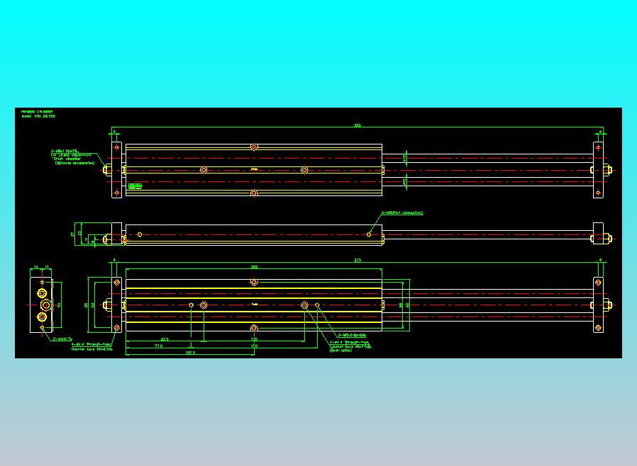 滑台气缸  双轴滑台气缸2D-STU20x250