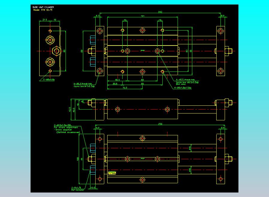 滑台气缸  双轴滑台气缸2D-STM32x75