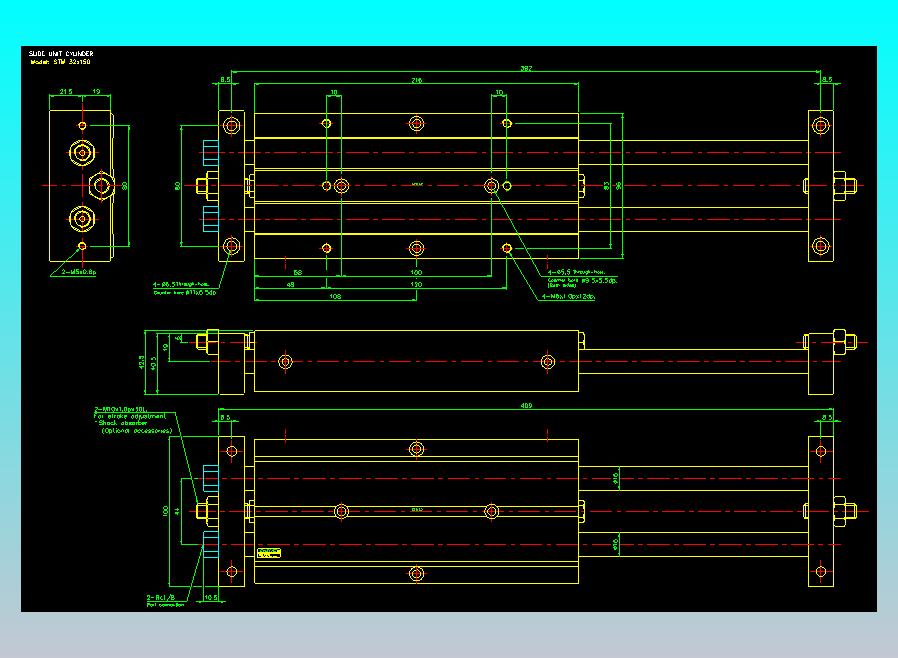 滑台气缸  双轴滑台气缸2D-STM32x150