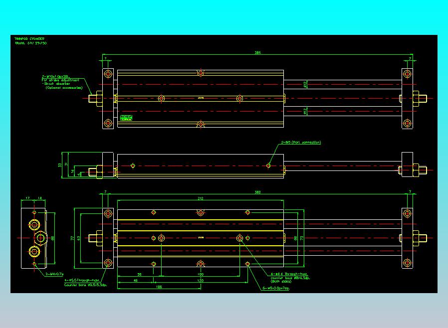 滑台气缸  双轴滑台气缸2D-STU25x150