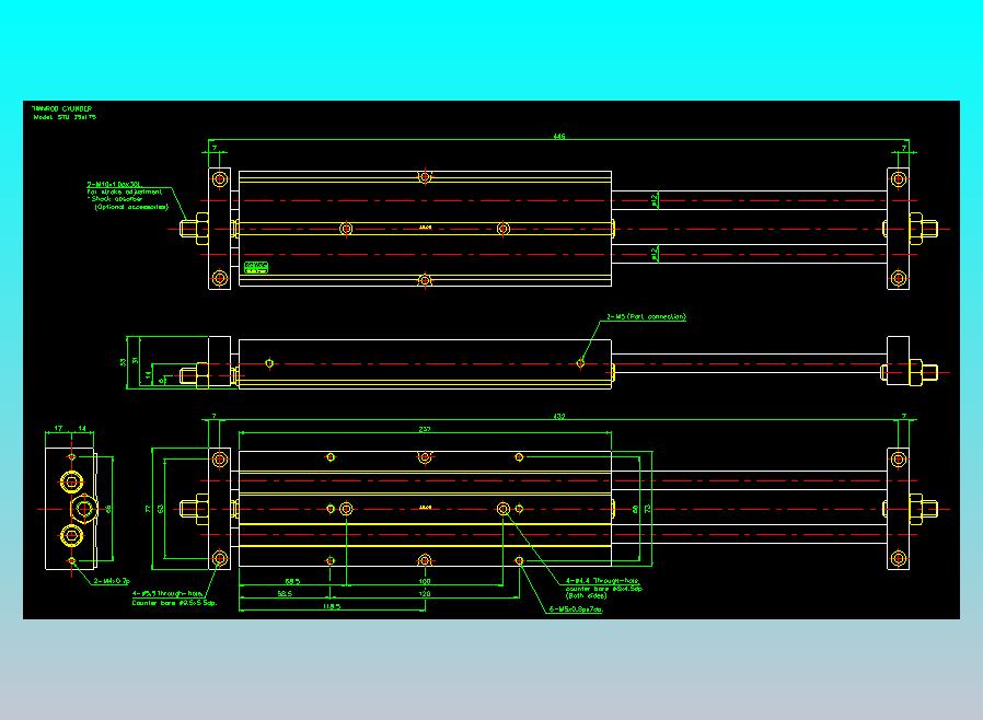 滑台气缸  双轴滑台气缸2D-STU25x175