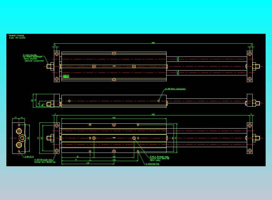 滑台气缸  双轴滑台气缸2D-STU25x200