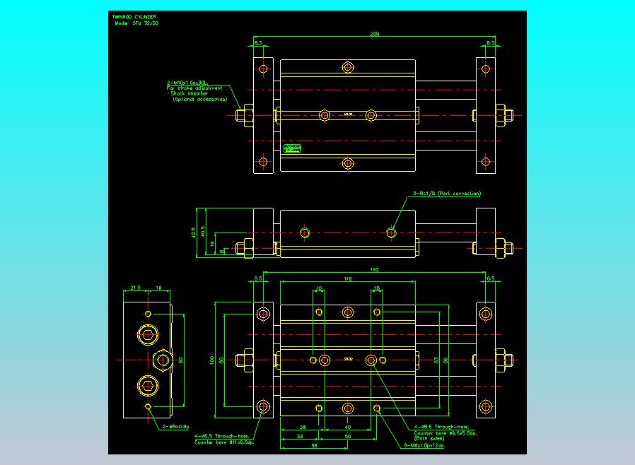 滑台气缸  双轴滑台气缸2D-STU32x50